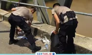 Polres Melawi Bersihkan Sampah di Jembatan Melawi II Usai Perang Kembang Api