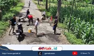 Prihatin Angka Kecelakaan Tinggi, Pemuda Warungpring Swadaya Tambal Jalan Berlubang Sepanjang 2 KM