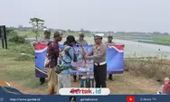 Unit Kamsel Satlantas Polres Indramayu Salurkan Bantuan Alat Pertanian ke Petani Desa Terusan Sindang dalam Rangka Hari Bhayangkara ke-80