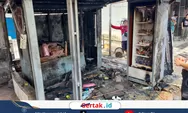 Warung Kelontong Ludes Terbakar di Depan BKK Kesesi, Pemilik Mengalami Luka Bakar