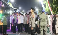 Polres Tegal Kota Kawal Jemaah  Ratusan Jemaah Haji Kota Tegal  dari Balai Kota hingga Embarkasi