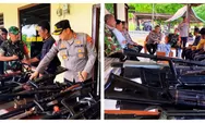 Warga Dusun Bele Flores Timur Serahkan 30 Senjata Api Rakitan dan Ratusan Amunisi ke Polisi