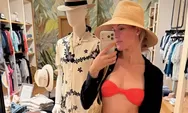 Eugenie Bouchard Jadi Komentator, Pamer Swafoto Menakjubkan dengan Bikini Oranye Jelang SW19