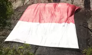 HUT RI ke-81, Bendera Merah Putih Raksasa Dibentangkan di Tebing Lembah Harau Setinggi 107 Meter