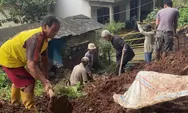 Warga Gotong Royong Tangani Pergeseran Tanah di Dusun Cicabe - Cimanggung