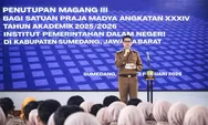 Wabup Fajar Tutup Magang III Praja IPDN di Sumedang, Dorong ASN Berintegritas dan Melayani dengan Hati
