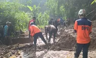 6 Titik Longsoran Di Jalur Kawasan Desa Citengah, Tanah Tebing Setinggi 20 Meter Tutupi Badan Jalan