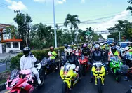 Dua Pembalap Pertamina Enduro VR46 Parade Bareng Komunitas Motor Bali