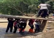 Pembangunan Jembatan Darurat di Salareh AIA, Polres Agam Percepat Pemulihan Akses Warga