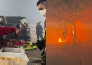 Viral! Relawan Buka Posko Makan Gratis untuk Tim Damkar di Lintang Batang Kalbar, Api Dekati SPBU