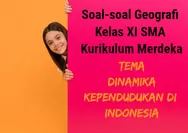 Soal-soal Geografi Kelas XI SMA Kurikulum Merdeka Tema Dinamika Kependudukan di Indonesia