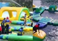 Jadi pengalaman baru, Tiktoker ini review wisata air Bogor Aquagame yang viral: Berasa Ninja Warrior!