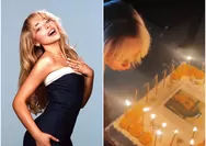 Sabrina Carpenter ulang tahun, meme Leonardo DiCaprio di atas kue malah buat salah fokus