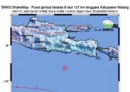 Gempa M 5,3 mengguncang Kabupaten Malang, Jawa Timur pada 21 Mei 2024, apakah berpotensi Tsunami?