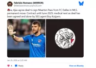 Ajax Sepakat Rekrut Maarten Paes dari FC Dallas, Kiper Timnas Indonesia ke Eredivisie