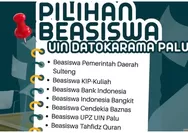 Wajib Tahu Calon Maba! UIN Datokarama Palu Siapkan 11 Pilihan Beasiswa, Dari KIP hingga Tahfidz