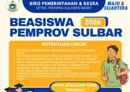 Beasiswa Pemprov Sulbar 2026 Resmi Dibuka, Pendaftaran 1 Maret Sampai 30 April, Cek Persyaratan hingga Link Daftarnya