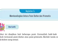 KUNCI JAWABAN Bahasa Indonesia Kelas 8 Kurikulum Merdeka Halaman 147 Kegiatan 3 Membandingkan Antara Puisi Diafan dan Prismatis