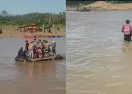 5 Bulan Pascabencana, Warga Sawangan Aceh Utara Masih Pakai Rakit untuk Seberangi Sungai