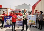 Sambut Hari Bhayangkara ke 80, Satlantas Polresta Pekanbaru, Bagikan Ratusan Paket Bansos ke Driver Ekspedisi