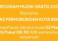 Baru Dibuka ! Cek Syarat Mudik Gratis Dishub Bekasi 2026 dan Ketentuan Cara Daftar di Link mudikbareng.karcisku.id