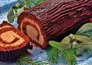 Sajian Kue Bolu Yule Log Khas Natal 2025 yang Klasik dan Lezat, Ini Dia Resepnya! 