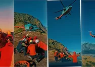 Sempat Terkepung Kabut, Pendaki Asal Malaysia dari Gunung Rinjani Akhirnya Dievakuasi Pakai Helikopter BASARNAS