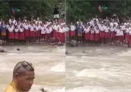 Viral Siswa SD di NTT Sambut Kepala Dinas dari Seberang Sungai, Yel-yel Ayo Maju Jangan Ragu Bikin Haru