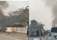 Kecelakaan Tol Serpong Cinere Hari Ini, Subaru Terbakar Usai Tabrak Truk, 2 Pengemudi Luka