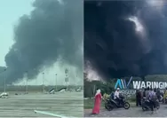 Asap Hitam Kebakaran Pabrik Lampu Tangerang Membubung hingga Bandara Soetta, 3 Blok Gudang Terbakar