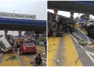 7 Kendaraan Terlibat Tabrakan Beruntun di Gerbang Tol Halim Utama Menuju Tol Dalam Kota Jakarta, Arus Lalu Lintas Macet