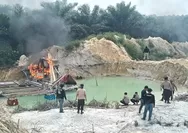 Operasi PETI Kuantan Merah Putih 2026, Tim Gabungan Musnahkan 525 Rakit Tambang Emas Ilegal di Kuansing