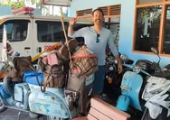 Petouring Italia Tinggalkan Pontianak Setelah 12 Hari Bersama Komunitas Vespa FRKP