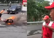 Beredar Video Kebakaran Motor di SPBU Candisari Semarang, Petugas Pom Diduga Baru Pinjamkan APAR saat Kendaraan Hangus