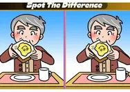Tes IQ: Ada 3 Perbedaan pada Gambar Laki-Laki Sedang Sarapan Roti, Bisakah Kamu Temukan Seluruhnya?