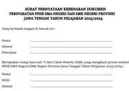 Susunan Surat Penyataan Orang Tua untuk Syarat Daftar PPDB Jateng 2024, Wajib Pakai Materai!