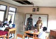 Tanamkan Kedisiplinan, Babinsa Koramil 03 Beo Menanamkan rasa cinta tanah di sekolah SD sprictural bengel