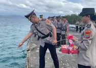 Bunga untuk Pahlawan: Polres Talaud Gelar Upacara Khidmat di Perairan Perbatasan Sambut HUT Bhayangkara ke-80