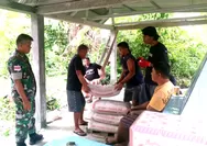 Wujud Kemenanggalan TNI, Babinsa Bantu Warga Gotong royong Buat Makam
