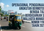​Pemkot Manado Atur Operasional Angkutan Bermotor Roda TigaLewat SE Wali Kota Nomor 1194 Tahun 2026