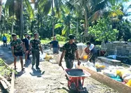 Dukung Karya Bhakti skala besar Babinsa Miangas dan warga Jalin Kebersamaan, Genjot pekerjaan Pengecoran Jalan Desa