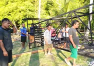 Sinergi Babinsa dan Warga Desa Pantuge Gotong Royong Dirikan Tower Air Bantuan TNI AD