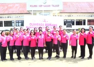 ​Sambut HKGB Ke-74, Polres dan Bhayangkari Kepulauan Talaud Gelar Olahraga Bersama