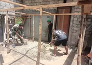 Babinsa Koramil 1312-03/Beo Melaksanakan Kerja Bakti Pembuatan Pastori Jemaat El Betel Rusoh