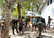 Satgas TMMD Wilayah Koramil Lirung Kerjakan Pondasi Sumur Bor di SDK Nasaret Moronge Selatan