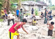 Satgas TMMD Gali Lubang Pondasi di Desa Taduna