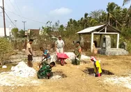 Satgas TMMD ke-130 Kodim 1312/Talaud Lanjutkan Penggalian Lubang Pondasi Tower Sumur Bor di Desa Kabaruan Timur