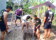 Satgas TMMD ke-130 Kodim 1312/Talaud Laksanakan Penggalian Lubang Tiang Tower Sumur Bor