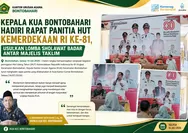 Kepala KUA Bontobahari Hadiri Rapat Panitia Hut Kemerdekaan Ri Ke-81, Usulkan Lomba Sholawat Badar Antar Majelis Taklim