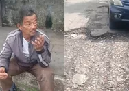 Jalan Rusak di Ciaul Pasir Sukabumi Makan Korban, Lansia Terluka Parah